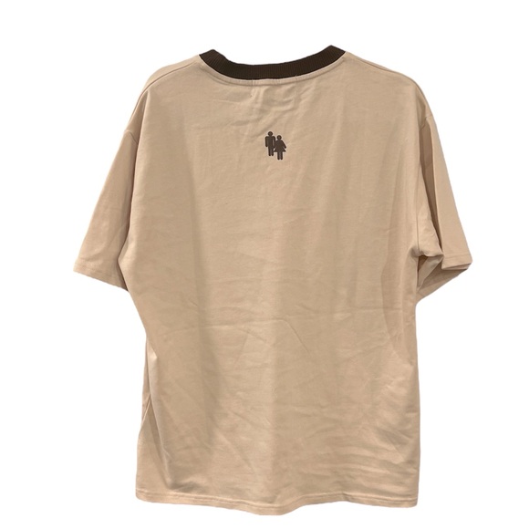 Homme + Femme Logo T-shirt Size  M Tan/Brown NWOT - Picture 2 of 4